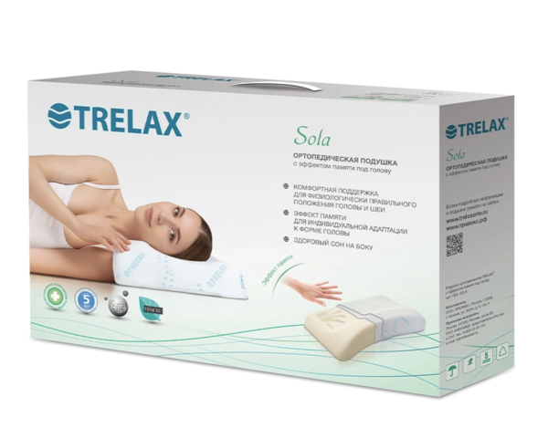 Ортопедическая подушка для сна на боку Trelax Sola, П30